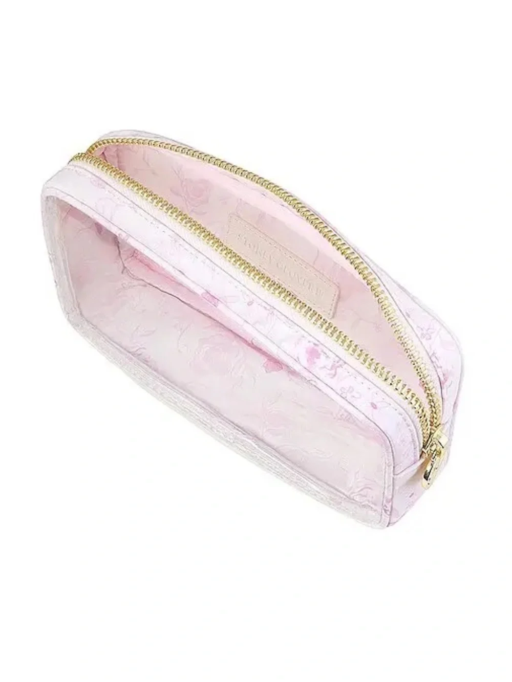 LoveShackFancy x Stoney Clover Climbing Roses Pink Floral Clear Cosmetic Pouch
